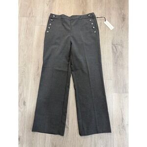 NWT Maison d'Amélie Paris Sailor Pants Women's 12 Gray Wide Leg